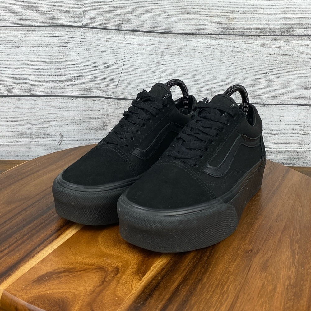 Vans Old Skool Stackform Triple Black Platform Sh… - image 2